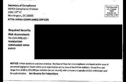 This is an example of a postcard scammers are sending in the mail.